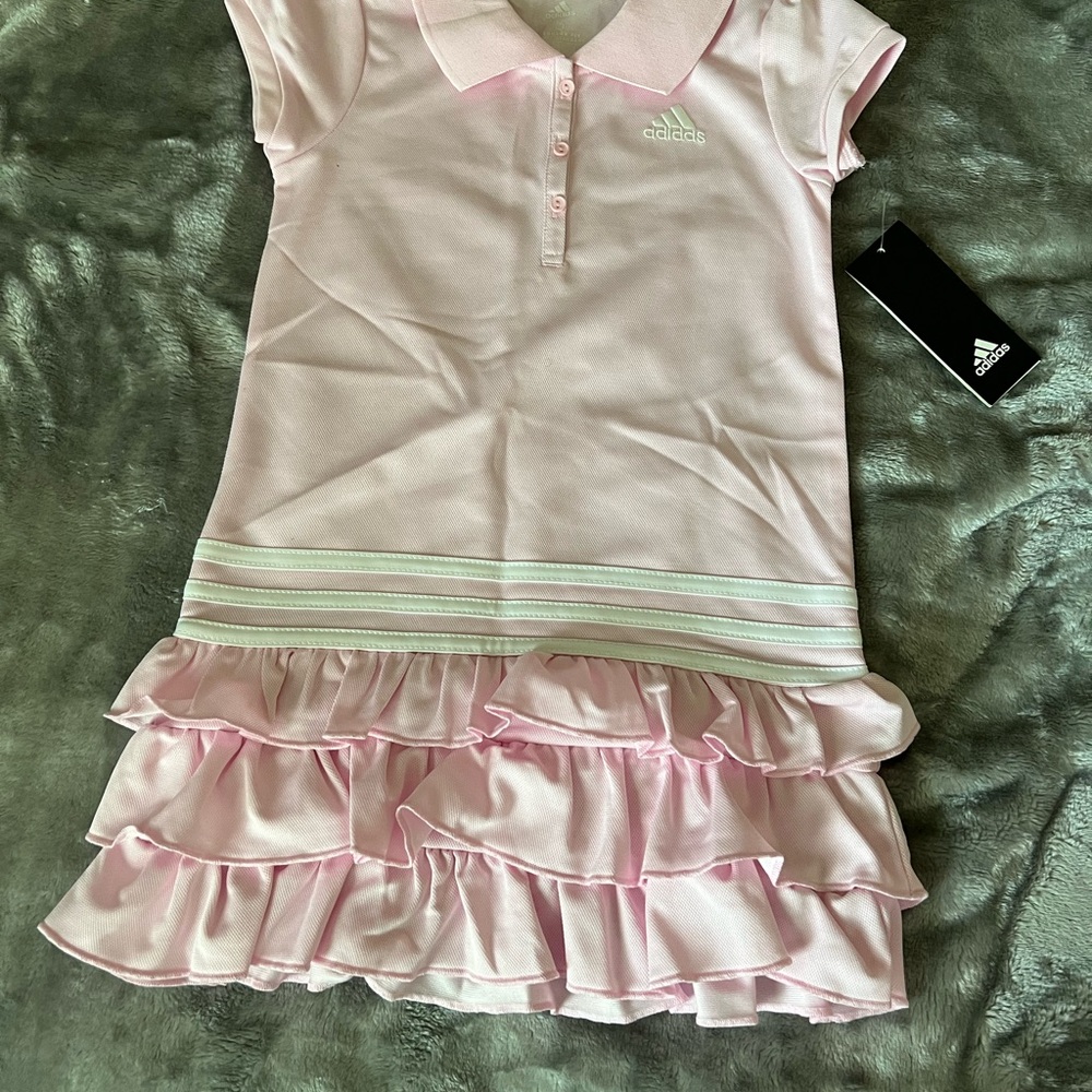 Adidas Pink Ruffle Polo Dress